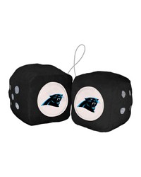 Carolina Panthers Team Color Fuzzy Dice Decor 3 in  Set Black by   