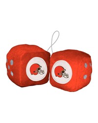 Cleveland Browns Team Color Fuzzy Dice Decor 3 in  Set Orange by   