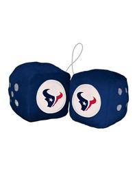 Houston Texans Team Color Fuzzy Dice Decor 3 in  Set Navy by   