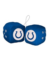Indianapolis Colts Team Color Fuzzy Dice Decor 3 in  Set Blue by   