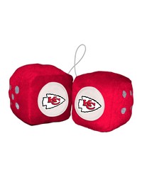 Kansas City Chiefs Team Color Fuzzy Dice Decor 3 in  Set Red by   