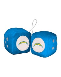 Los Angeles Chargers Team Color Fuzzy Dice Decor 3 in  Set Blue by   