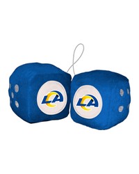 Los Angeles Rams Team Color Fuzzy Dice Decor 3 in  Set Blue by   