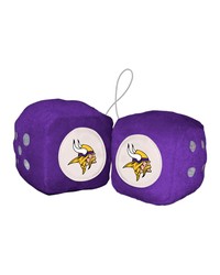 Minnesota Vikings Team Color Fuzzy Dice Decor 3 in  Set Purple by   