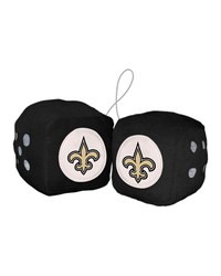 New Orleans Saints Team Color Fuzzy Dice Decor 3 in  Set Black by   