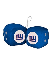 New York Giants Team Color Fuzzy Dice Decor 3 in  Set Dark Blue by   
