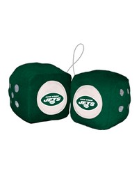 New York Jets Team Color Fuzzy Dice Decor 3 in  Set Green by   