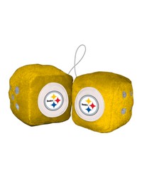 Pittsburgh Steelers Team Color Fuzzy Dice Decor 3 in  Set Yellow by   