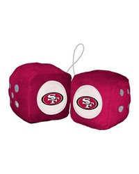 San Francisco 49ers Team Color Fuzzy Dice Decor 3 in  Set Red by   