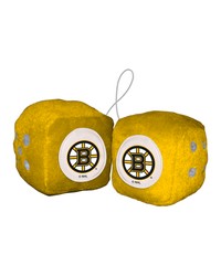Boston Bruins Team Color Fuzzy Dice Decor 3 in  Set Yellow by   