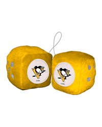 Pittsburgh Penguins Team Color Fuzzy Dice Decor 3 in  Set Yellow by   
