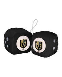 Vegas Golden Knights Team Color Fuzzy Dice Decor 3 in  Set Black by   