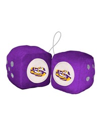 LSU Tigers Team Color Fuzzy Dice Decor 3 in  Set Purple by   