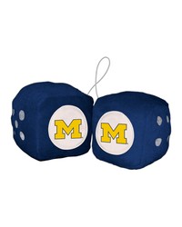 Michigan Wolverines Team Color Fuzzy Dice Decor 3 in  Set Blue by   