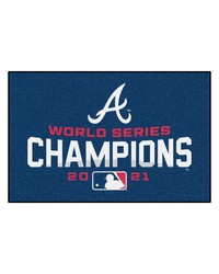 Atlanta Braves 2021 MLB World Series Champions Starter Mat Accent Rug  19in. x 30in. Navy by   