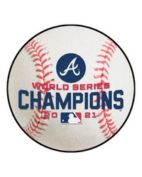 Atlanta Braves 2021 MLB World Series Champions Baseball Rug  27in. Diameter White by   