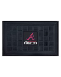 Atlanta Braves 2021 MLB World Series Champions Heavy Duty Vinyl Medallion Door Mat  19.5in. x 31in. Black by   