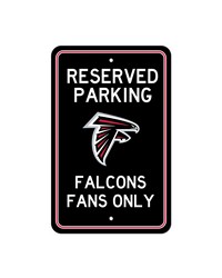 Atlanta Falcons Team Color Reserved Parking Sign Decor 18in. X 11.5in. Lightweight Black by   
