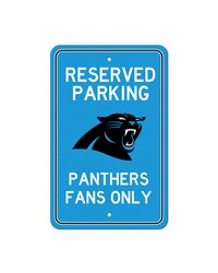 Carolina Panthers Team Color Reserved Parking Sign Decor 18in. X 11.5in. Lightweight Black by   
