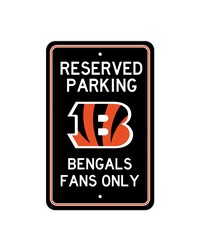 Cincinnati Bengals Team Color Reserved Parking Sign Decor 18in. X 11.5in. Lightweight Black by   