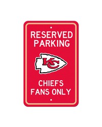 Kansas City Chiefs Team Color Reserved Parking Sign Decor 18in. X 11.5in. Lightweight Red by   