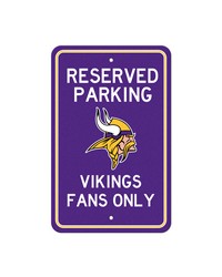 Minnesota Vikings Team Color Reserved Parking Sign Decor 18in. X 11.5in. Lightweight Purple by   