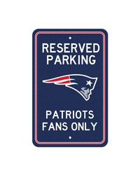 New England Patriots Team Color Reserved Parking Sign Decor 18in. X 11.5in. Lightweight Navy by   