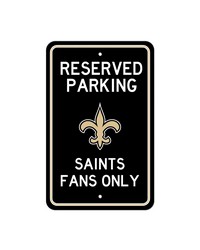 New Orleans Saints Team Color Reserved Parking Sign Decor 18in. X 11.5in. Lightweight Black by   
