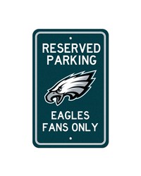 Philadelphia Eagles Team Color Reserved Parking Sign Decor 18in. X 11.5in. Lightweight Green by   