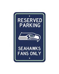 Seattle Seahawks Team Color Reserved Parking Sign Decor 18in. X 11.5in. Lightweight Navy by   