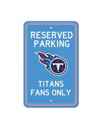 Tennessee Titans Team Color Reserved Parking Sign Decor 18in. X 11.5in. Lightweight Navy by   