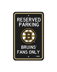 Boston Bruins Team Color Reserved Parking Sign Decor 18in. X 11.5in. Lightweight Black by   