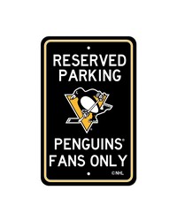 Pittsburgh Penguins Team Color Reserved Parking Sign Decor 18in. X 11.5in. Lightweight Black by   