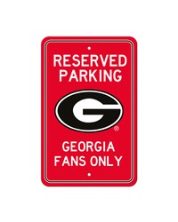 Georgia Bulldogs Team Color Reserved Parking Sign Decor 18in. X 11.5in. Lightweight Black by   