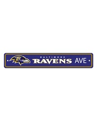 Baltimore Ravens Team Color Street Sign Decor 4in. X 24in. Lightweight Black by   