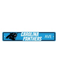 Carolina Panthers Team Color Street Sign Decor 4in. X 24in. Lightweight Black by   