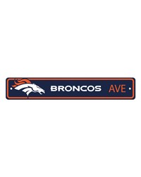 Denver Broncos Team Color Street Sign Decor 4in. X 24in. Lightweight Navy by   