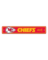 Kansas City Chiefs Team Color Street Sign Decor 4in. X 24in. Lightweight Red by   