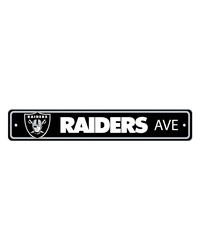 Las Vegas Raiders Team Color Street Sign Decor 4in. X 24in. Lightweight Black by   