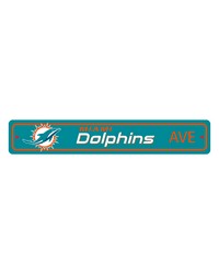 Miami Dolphins Team Color Street Sign Decor 4in. X 24in. Lightweight Aqua by   