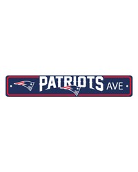 New England Patriots Team Color Street Sign Decor 4in. X 24in. Lightweight Navy by   