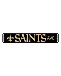 New Orleans Saints Team Color Street Sign Decor 4in. X 24in. Lightweight Black by   