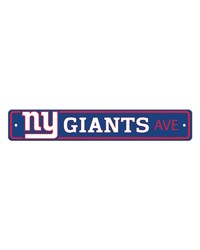 New York Giants Team Color Street Sign Decor 4in. X 24in. Lightweight Dark Blue by   