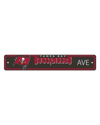 Tampa Bay Buccaneers Team Color Street Sign Decor 4in. X 24in. Lightweight Pewter by   