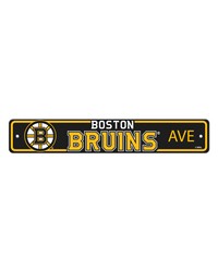 Boston Bruins Team Color Street Sign Decor 4in. X 24in. Lightweight Black by   