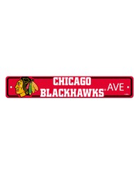 Chicago Blackhawks Team Color Street Sign Decor 4in. X 24in. Lightweight Black by   