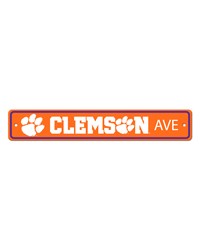 Clemson Tigers Team Color Street Sign Decor 4in. X 24in. Lightweight Orange by   