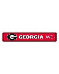 Georgia Bulldogs Team Color Street Sign Decor 4in. X 24in. Lightweight Black by   
