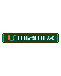 Miami Hurricanes Team Color Street Sign Decor 4in. X 24in. Lightweight Green by   