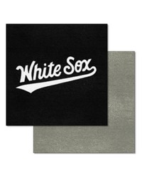 Chicago White Sox  in White Sox in  Wordmark Team Carpet Tiles  45 Sq Ft. Black by   